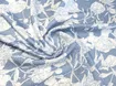Штапель кринкл рисунок пионы, голубой джинсовый - интернет-магазин stage.tkani-atlas.com.ua