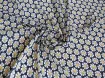 Шифон креповий квітковий, жовтий на темно-синьому - інтернет-магазин stage.tkani-atlas.com.ua