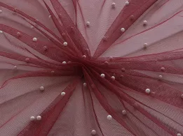 Сітка перли, бордовий - інтернет-магазин stage.tkani-atlas.com.ua
