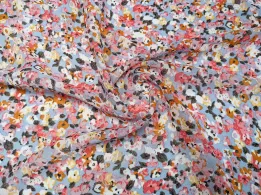 Шифон креповий квіткова фантазія, рожевий - інтернет-магазин stage.tkani-atlas.com.ua