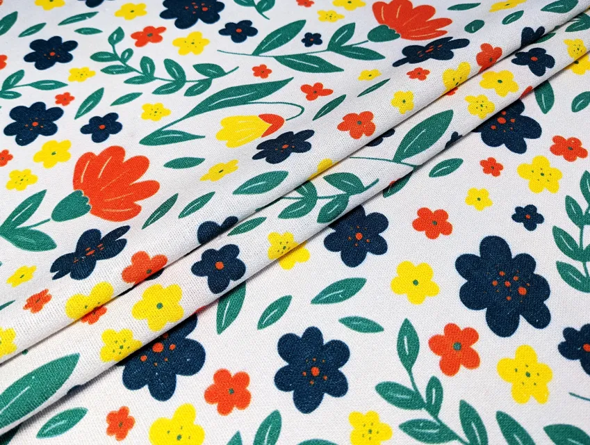 Лен вискоза ромашковое поле, многоцветовой - фото 1 - интернет-магазин stage.tkani-atlas.com.ua