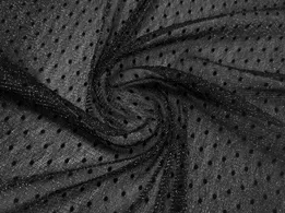 Сітка пліссе горошки, чорний - інтернет-магазин stage.tkani-atlas.com.ua